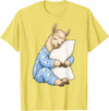 Funny Sleepy Llama Animal Lovers Pajama Llama Sleeping in Cute Pajamas Sleep T-Shirt - Lemon Yellow