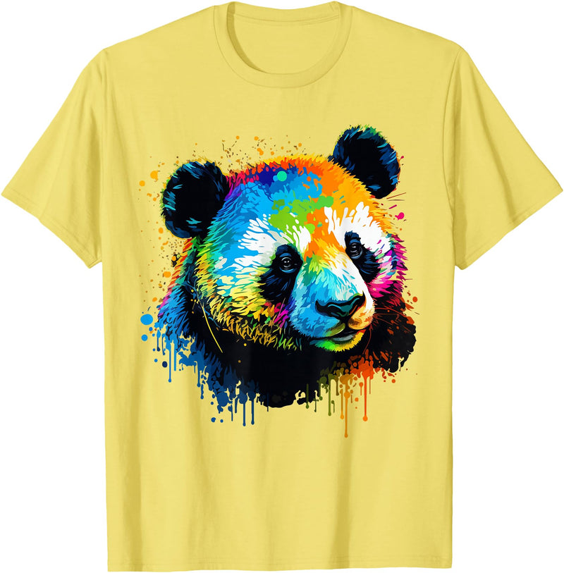 Cute Panda Lovers Kawaii Asian Bears Gifts DAIMMER Watercolor Panda T-Shirt - Lemon Yellow