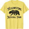 Yellowstone National Park Wyoming USA Outdoor Yellowstone National Park Bear Nature Hike Outdoors Vintage T-Shirt - Lemon Yellow
