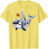 Orca Skeleton Halloween Whale Apparel Co. Skeleton Riding Mummy Orca Halloween Candy Whale T-Shirt - Lemon Yellow