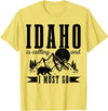 Idaho Is Calling And I Must Go! Idaho Is Calling & I Must Go Bear Mountains Vintage Gift T-Shirt - Lemon Yellow