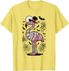 Flamingo Halloween Costume Mummy Spooky Flamingo Mummy T-Shirt - Lemon Yellow