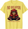 Christian Streetwear Teddy Bear Faith Sayings NO Weapon Hip Hop Praying Teddy Bear Christian Isaiah 57 14 T-Shirt - Lemon Yellow