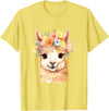 Alpaca and llama with flowers Designs Alpaca with Flowers, Cute Alpaca and Llama T-Shirt - Lemon Yellow