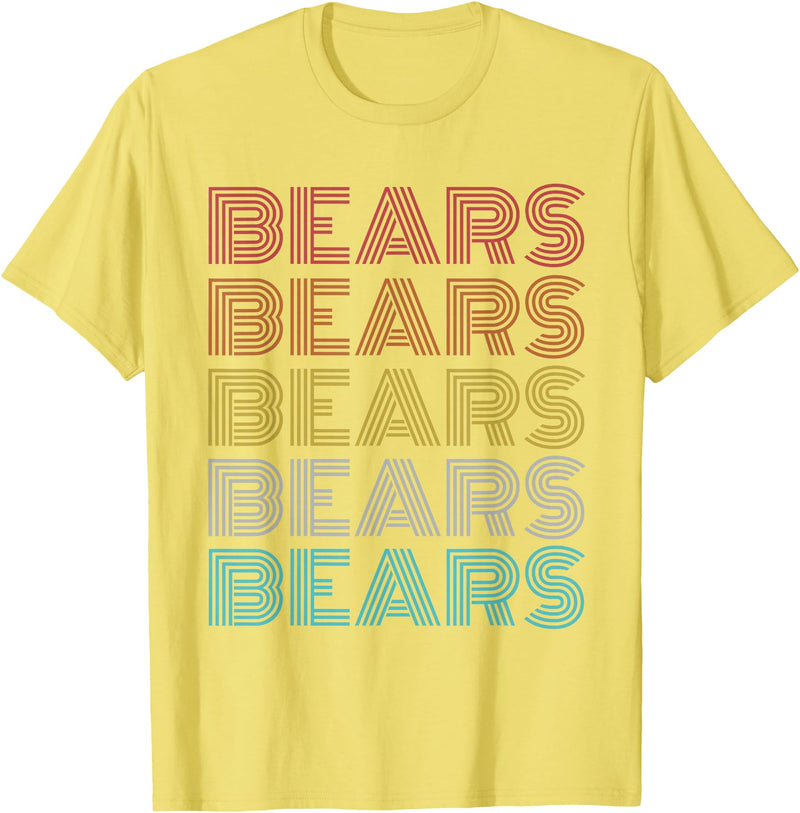 Bears Shirt Vintage Retro Apparel Retro Vintage Bears T-Shirt - Lemon Yellow