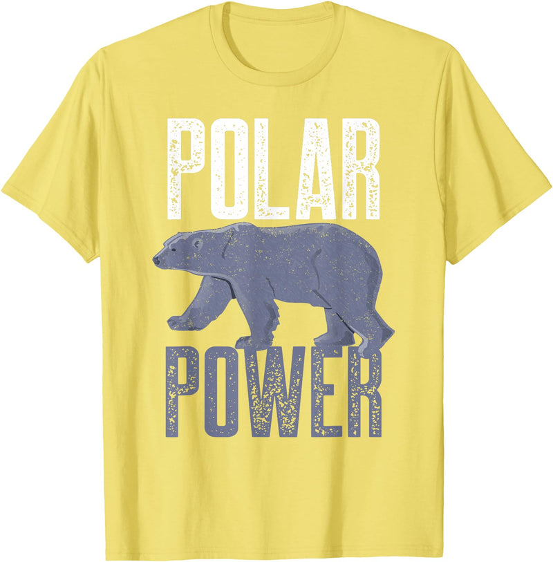 Polar Bear Power Gifts & Apparel Polar Bear Power T-shirt For Bear Lovers Kids Women Men T-Shirt - Lemon Yellow
