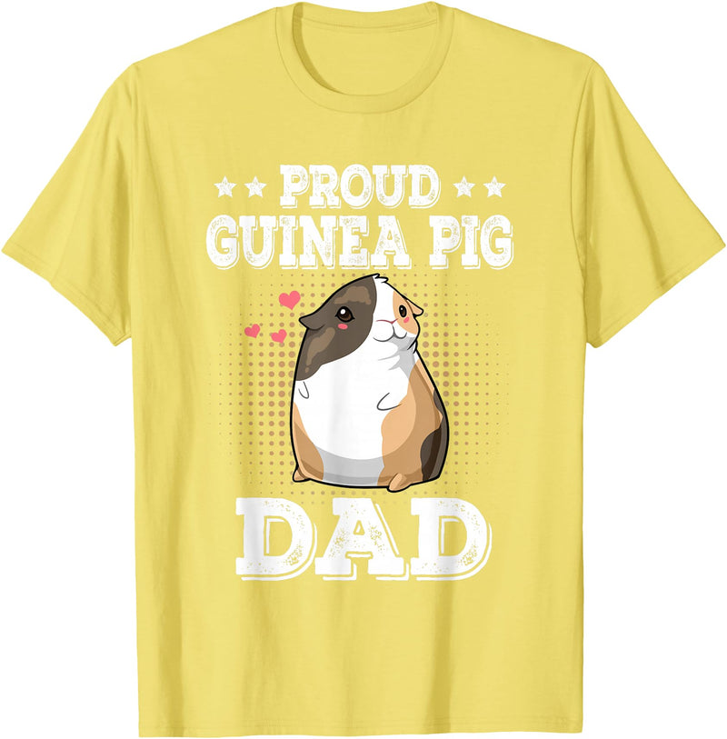 Guinea Pig Lover Apparel Women Girl T-Shirt Gifts Proud Guinea Pig Dad Funny Guinea Pig Fathers Day Gift T-Shirt - Lemon Yellow