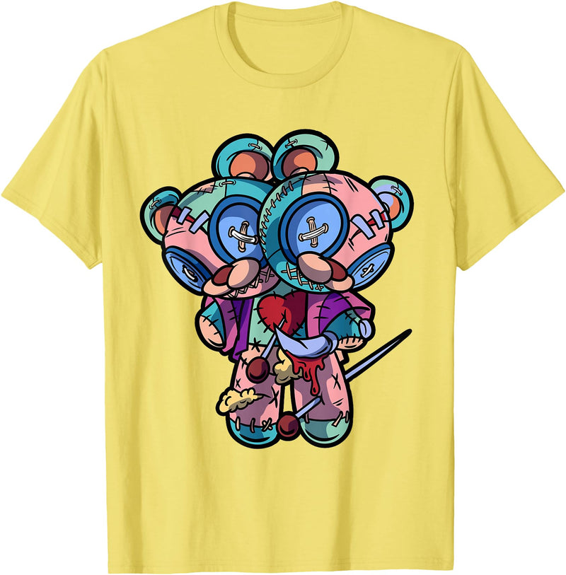 Voodoo Teddy Bear by - Sugar Kai Pastel Goth Two Headed Teddy Bear Voodoo Doll For Men T-Shirt - Lemon Yellow