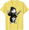 Cute Easter Bunny Rabbit Rock Guitar Music Player Animal T-Shirt in Lemon Yellow