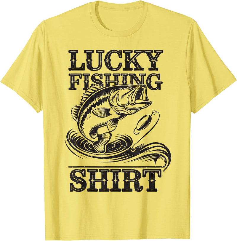 My Lucky Fishing Shirt Youth Teen Boys Bass Fish Men My Lucky Fishing Shirt Boy Youth Funny Fisherman Toddler T-Shirt - Lemon Yellow