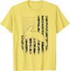 American Flag Camo Camouflage Bunny Rabbit Easter Patriotic T-Shirt in Lemon Yellow