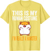 This is My Human Costume I'm Really A Hamster Halloween Kids T-Shirt - Lemon Yellow