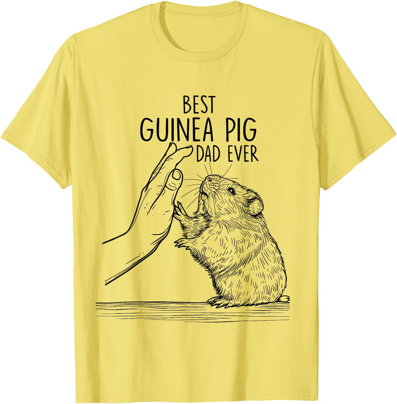 Funny Best Guinea Pig Dad Ever Fathers Day Best Daddy T-Shirt - Lemon Yellow