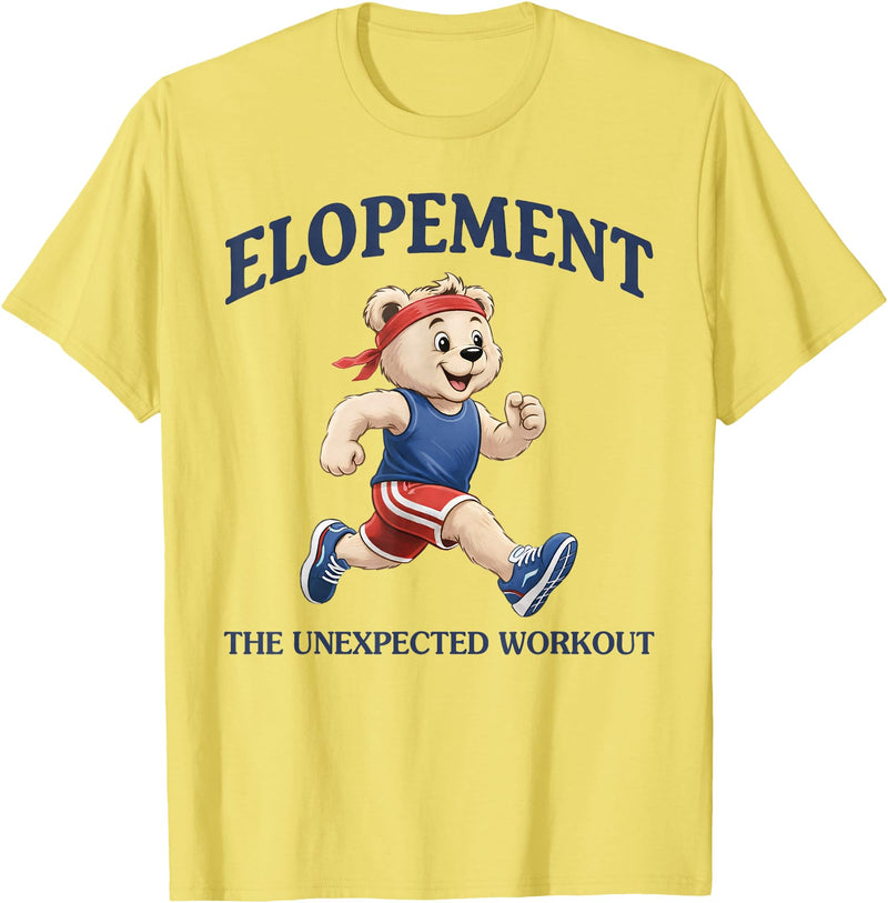 Funny Bear Running Autism Support Squad Autism Neurodiversity Bear Elopement The Unexpected Workout T-Shirt - Lemon Yellow