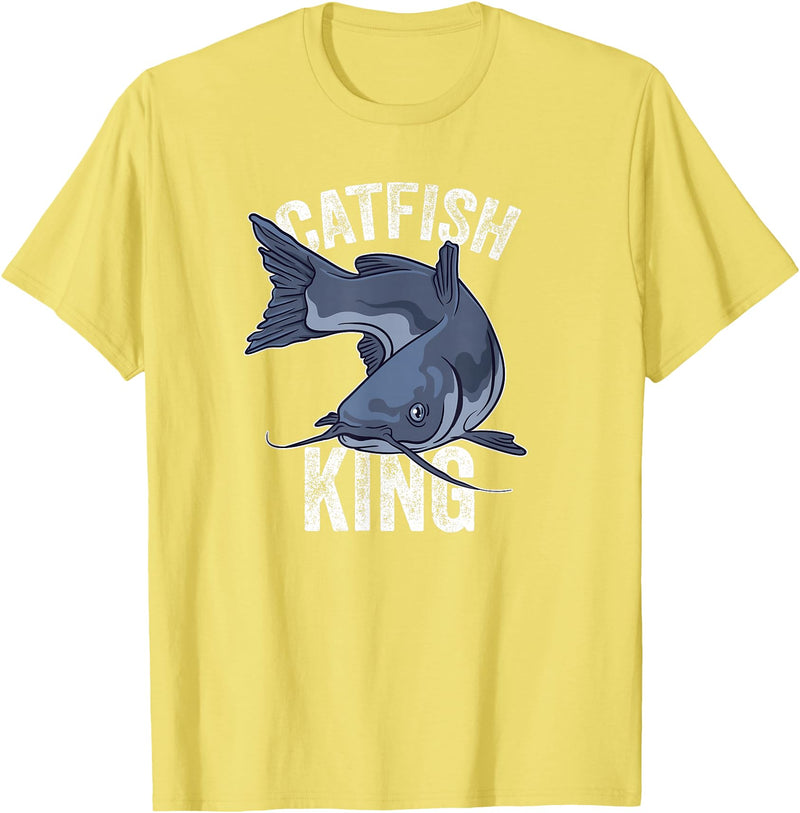 Catfish Gifts Catfish King Catfish Fishing T-Shirt - Lemon Yellow