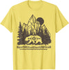 Trendy Apparel Cali Bear Forest And Mountains Background T-Shirt - Lemon Yellow
