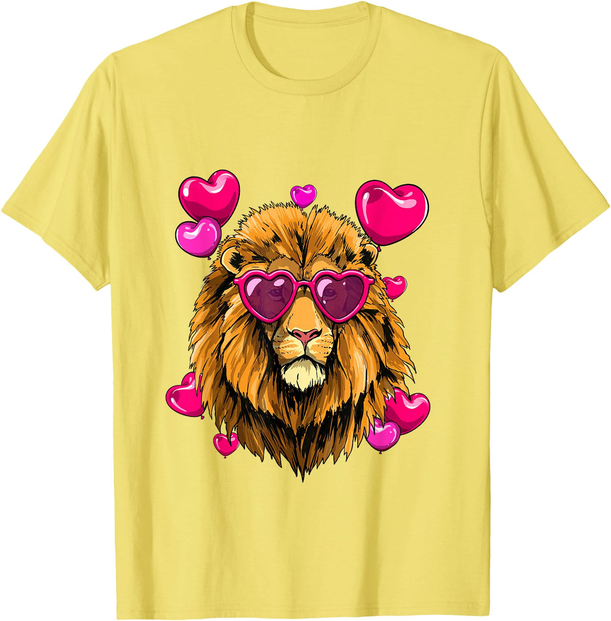 Wowsome! Valentines Day Lion Funny Lion Lover T-Shirt - Lemon Yellow