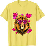 Wowsome! Valentines Day Lion Funny Lion Lover T-Shirt - Lemon Yellow