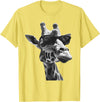 Safari Animal Art Giraffe with Sunglasses Wildlife Safari Giraffe Animal Lover T-Shirt - Lemon Yellow