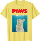 Paws Bunny Funny Parody Rabbit Lover Gifts T-Shirt in Lemon Yellow