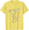Cow Christmas Light Tree Cow Xmas Snow Lover T-Shirt - Lemon Yellow