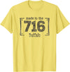 TeesTees Made in the 716 T-Shirt Buffalo NY Souvenir Shirt T-Shirt - Lemon Yellow