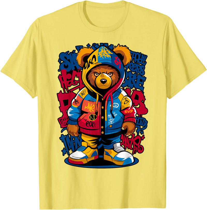 Magical and Funny Teddy Bear lover Gifts Hip Hop Teddy Bear Rap Music T-Shirt - Lemon Yellow