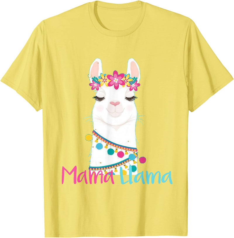 funny Mama Llama tshirt for mother's day Mama Llama Funny Mother's Day Shirt for Women Mom Love Llama T-Shirt - Lemon Yellow