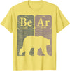 Bear Periodic Chemistry Elements Retro Arctophile Bear Periodic Table Elements Grizzly Bear Vintage Arctophile T-Shirt - Lemon Yellow