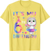 It's My 6th Birthday Bunny Rabbit 6 Years Old Boy Girl T-Shirt in Lemon Yellow