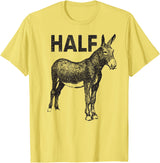 Funny apparels by Big Ray Designs Funny apparel Half Ass Donkey Mule Horse Lazy T-Shirt - Lemon Yellow
