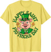 Funny Saint Patricks Day Happy Saint Pigtricks Day St Patricks Pig Leprechaun Funny T-Shirt - Lemon Yellow