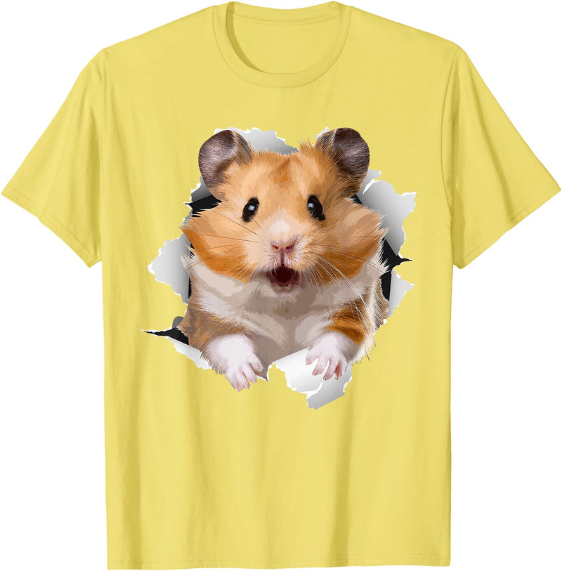 Cute Hamster Design for Men Women Kids Animal Hamster Lovers T-Shirt - Lemon Yellow