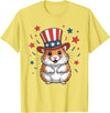 Patriotic Hamster Animals Lovers Independence 4th of July T-Shirt - Lemon Yellow