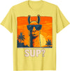 Uniquely Funny Llama lover Gifts Cool Llama Sup? T-Shirt - Lemon Yellow