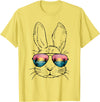 Cute Bunny Easter Lover Bunny Graphic T-Shirt in Lemon Yellow