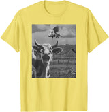 When Pigs Fly Pig Lover Designs Apparel Gifts Cow Selfie With Flying Pigs Fly Funny Gift for Men Women Kid T-Shirt - Lemon Yellow
