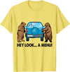 Funny Bear Attack Tips Camping Hiking Gifts Hey Look A Menu Funny Camping Camper Hiking Bear Outdoor T-Shirt - Lemon Yellow