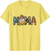 Pig Mama Pig Mom Sunflower Country Farm Life Cowhide T-Shirt - Lemon Yellow