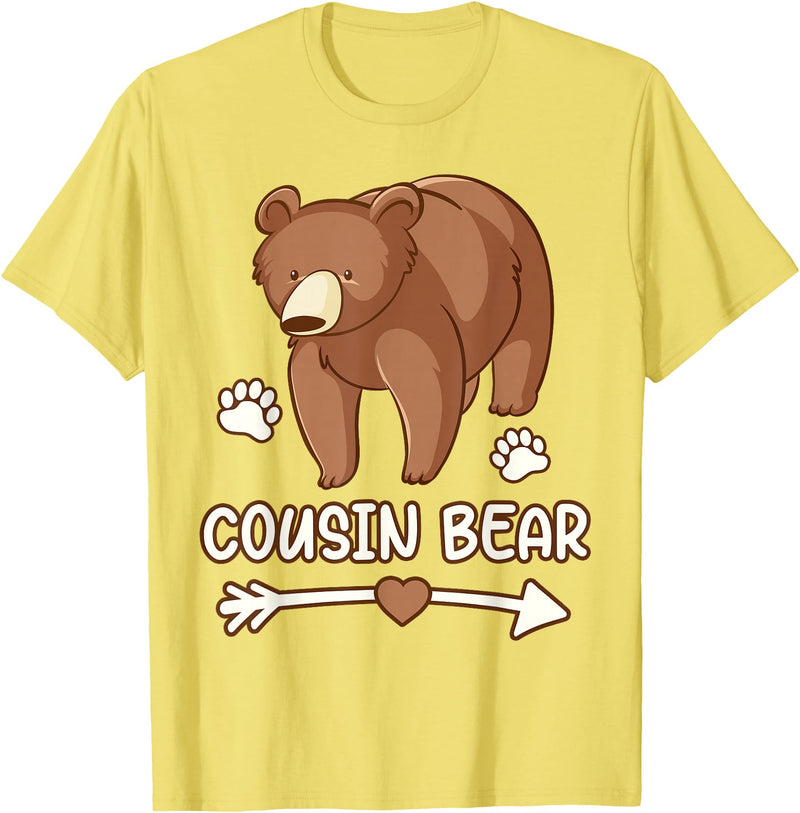Cousin t-shirt bear, Cousin bear shirt boys cousin tee shirt bear, cousin bear tshirt for men T-Shirt - Lemon Yellow
