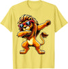Funny Lion Lover Dabbing Lion Sunglasses T-Shirt - Lemon Yellow