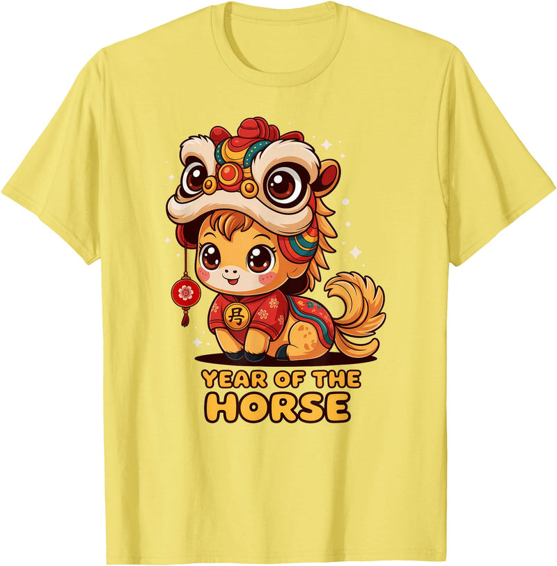 Chinese New Year of The Horse 2026 Lunar t -shir t Chinese New Year of The Horse 2026 Lunar New Year T-Shirt - Lemon Yellow
