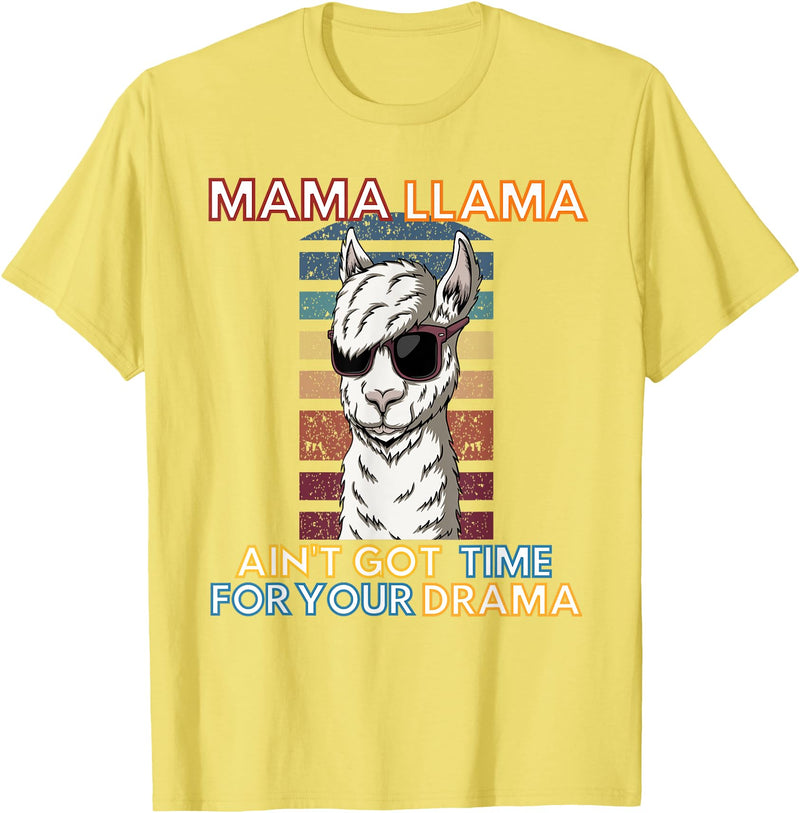 Mama Llama Designs Mama Llama Mom Funny Saying Cute Design For Men Women Kids T-Shirt - Lemon Yellow
