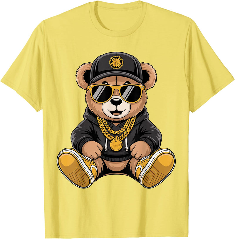Magical and Funny Teddy Bear Gifts Cool Teddy Bear Hip Hop T-Shirt - Lemon Yellow