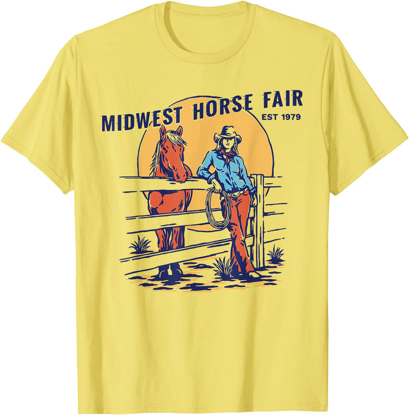 Midwest Horse Fair Cowgirl T-Shirt - Lemon Yellow