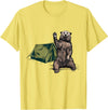 Funny Hiker Hiking Camping Bear Waving Funny Bear Waving Hiking Camping Bear Hiking T-Shirt - Lemon Yellow
