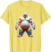 Jay Moe Design "I Love Bears" Fun Gay Pride Vintage Rainbow T-Shirt - Lemon Yellow