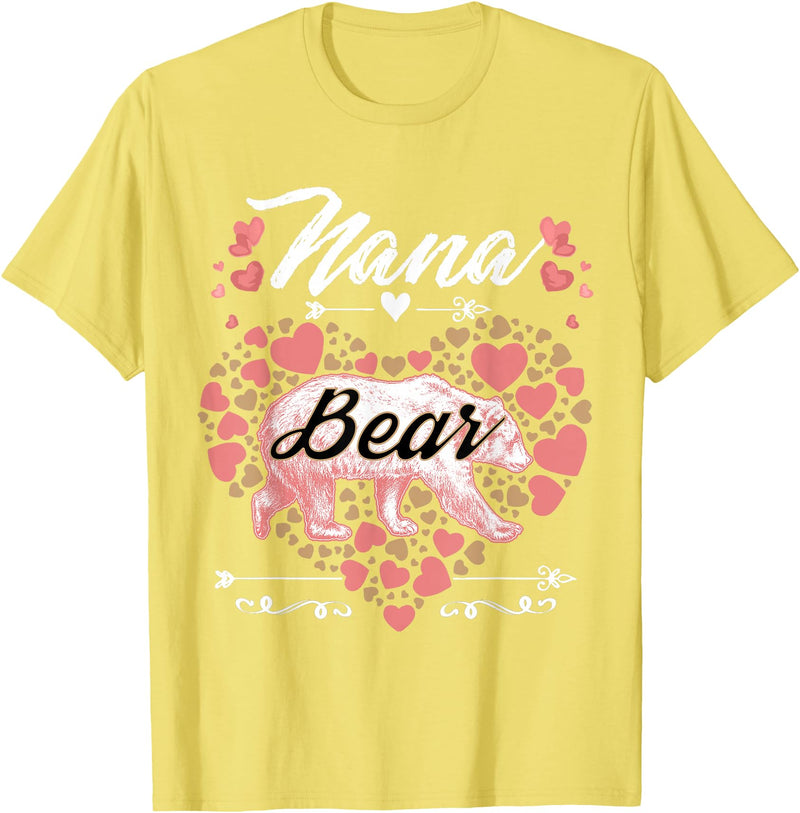 Nana Bear Shirt Designs and Gift Ideas for Grandma Nana Bear Shirt for Women - Cute Mother's Day and Birthday T-Shirt - Lemon Yellow