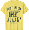 ARTIC ADVENTURE BEAR VINTAGE DESIGNS POINT BARROW, ALASKA POLAR BEAR WILDLIFE T-Shirt - Lemon Yellow