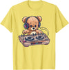 Colorful Teddy Art I Kids Teddy Bear Cute Teddy DJ T-Shirt - Lemon Yellow